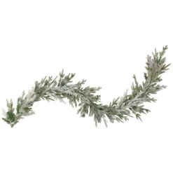 9' X 10" Pre-lit Flocked Winfield Fir Artificial Christmas Garland - Warm White LED Lights