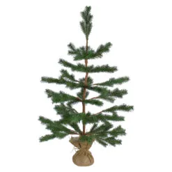 3' Ponderosa Pine Artificial Christmas Tree With Jute Base – Unlit