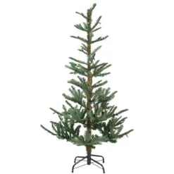 4.5' Pre-Lit LED Layered Nordmann Fir Artificial Christmas Tree, Warm Clear Lights