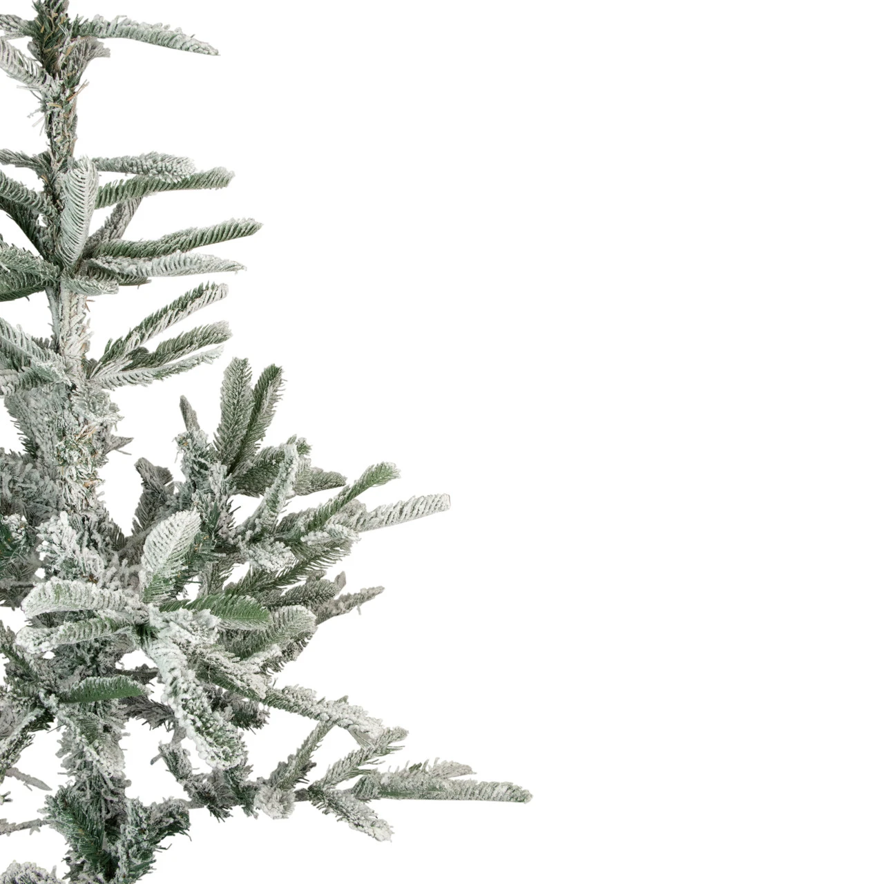 7.5' Slim Flocked Nordmann Fir Artificial Christmas Tree - Unlit - Image 3