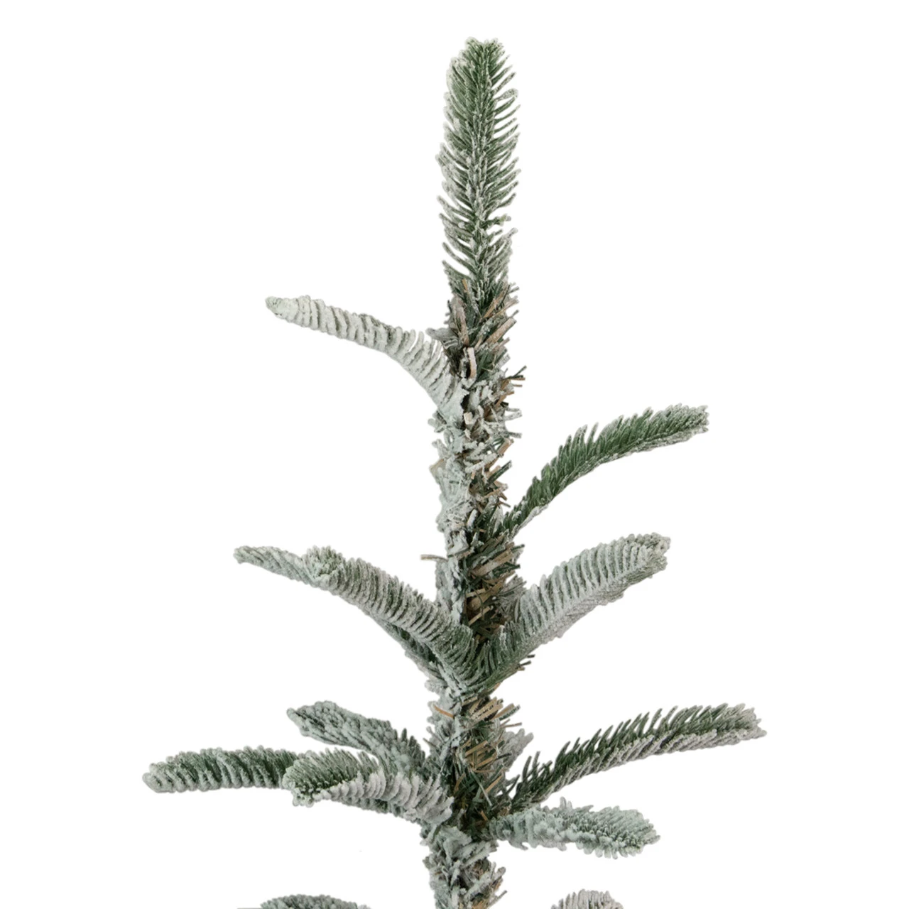7.5' Slim Flocked Nordmann Fir Artificial Christmas Tree - Unlit - Image 4