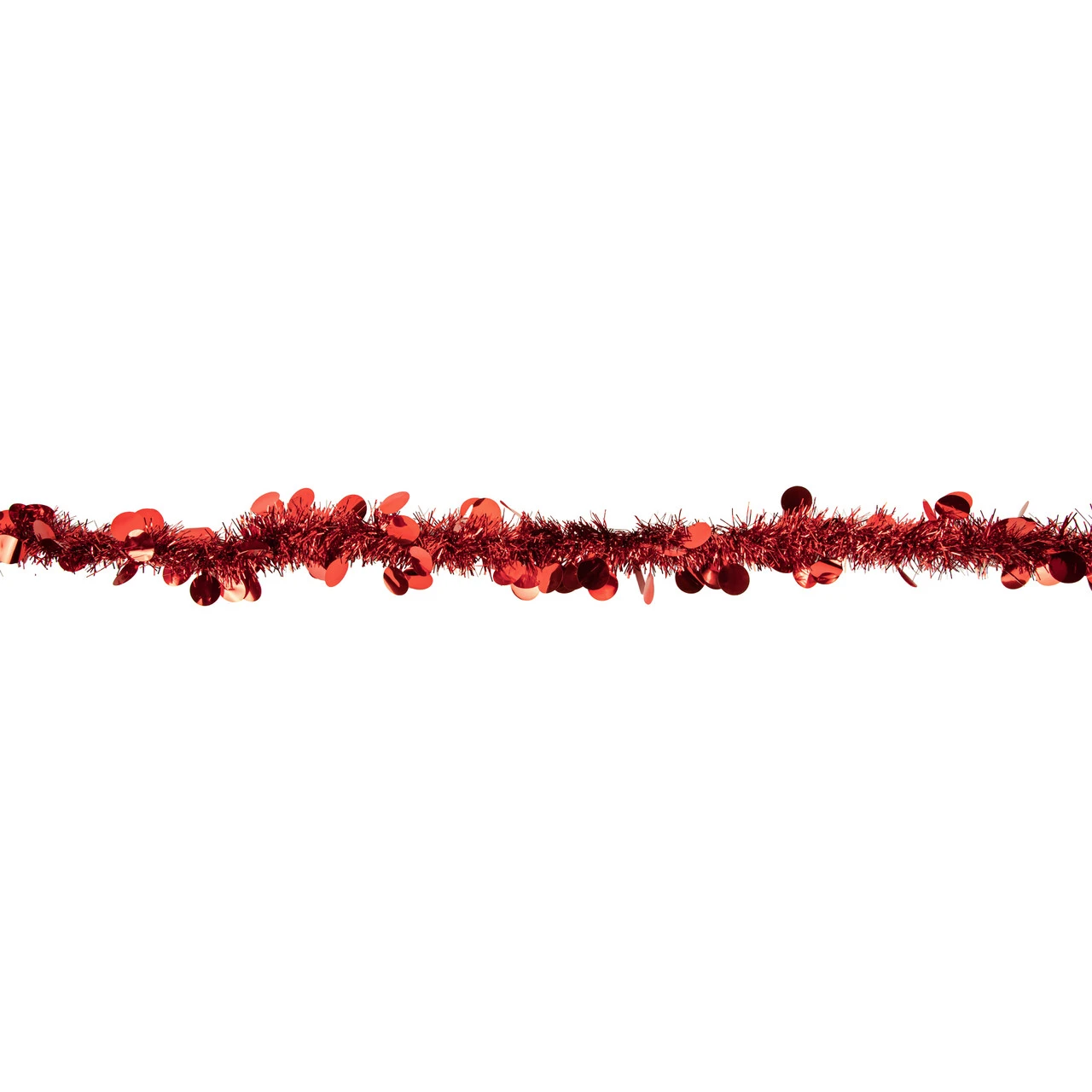 50' X 2.5" Red Tinsel Christmas Garland With Polka Dots - Unlit - Image 4