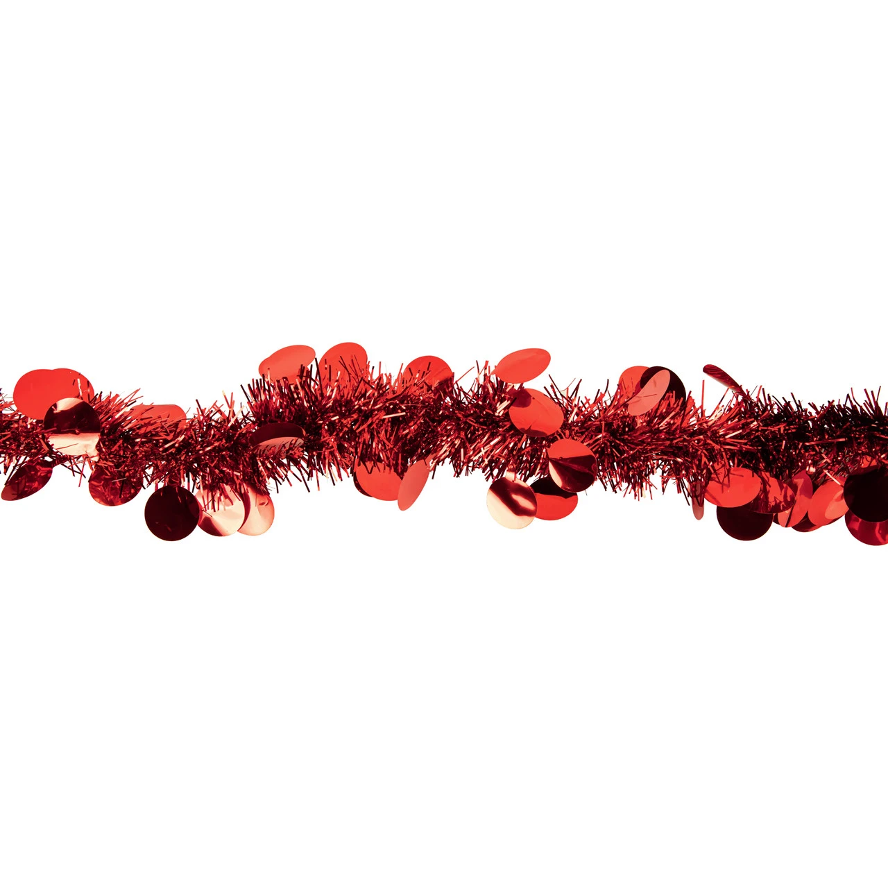 50' X 2.5" Red Tinsel Christmas Garland With Polka Dots - Unlit - Image 3