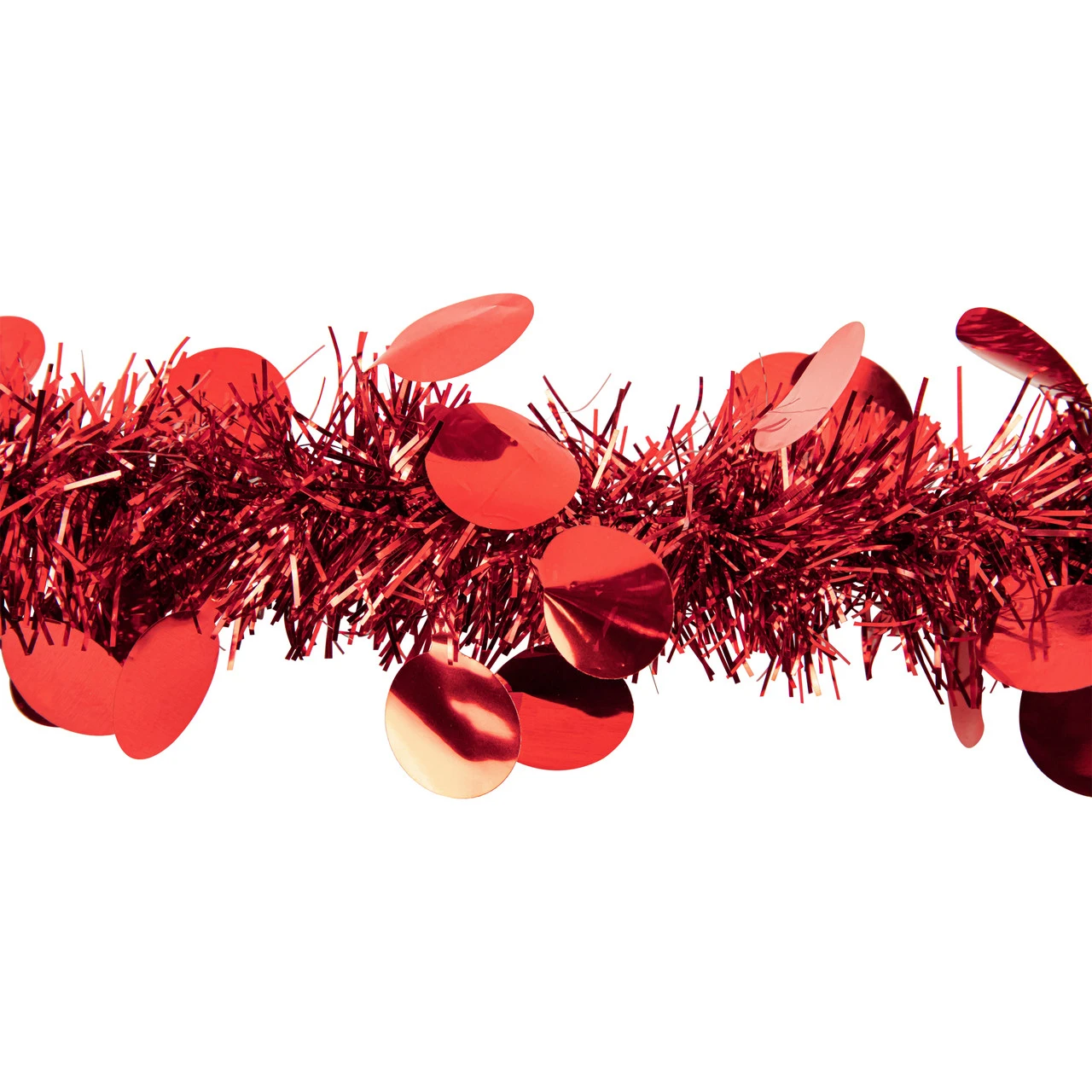 50' X 2.5" Red Tinsel Christmas Garland With Polka Dots - Unlit - Image 5