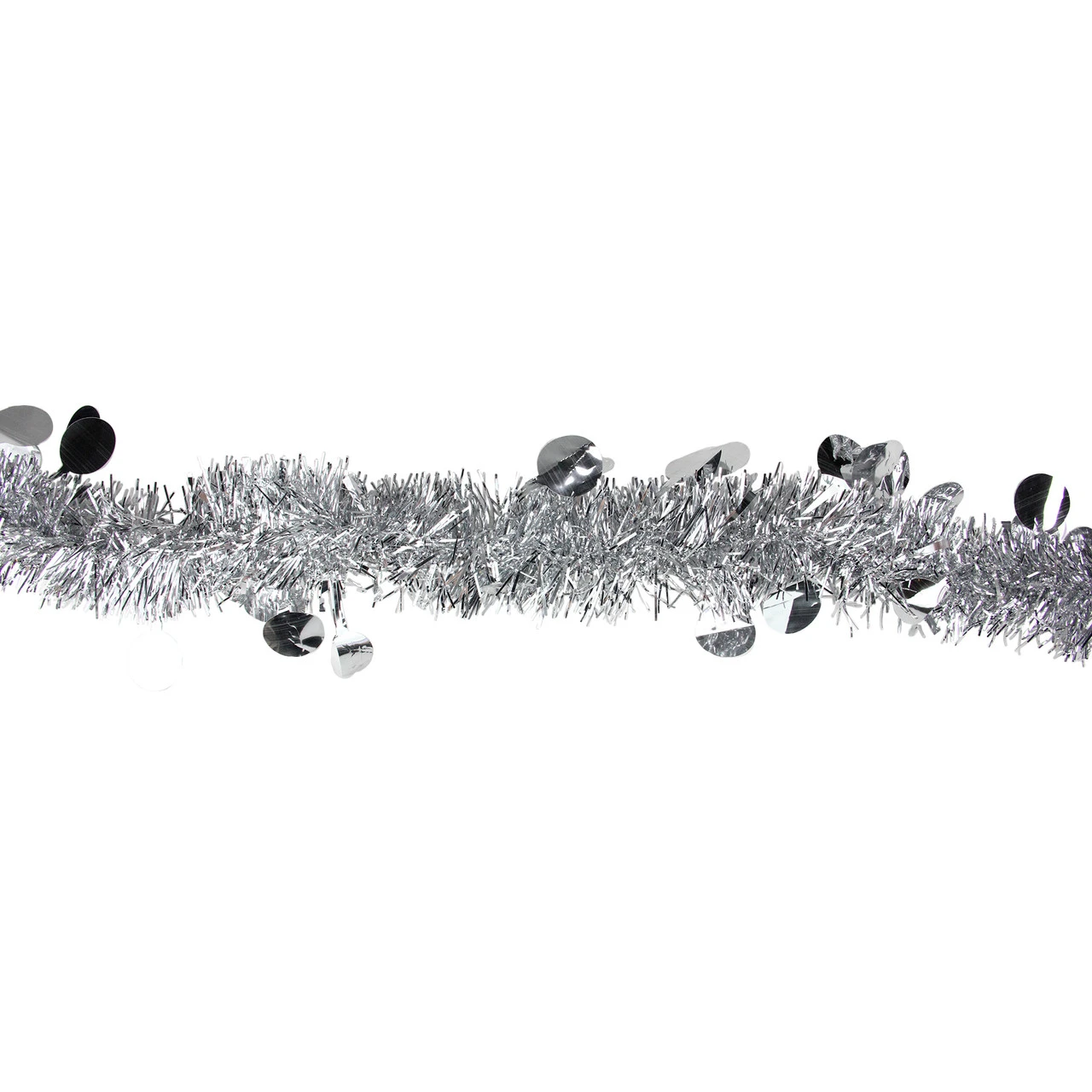50' X 2.5" Silver Shiny Tinsel Artificial Christmas Garland - Unlit - Image 2