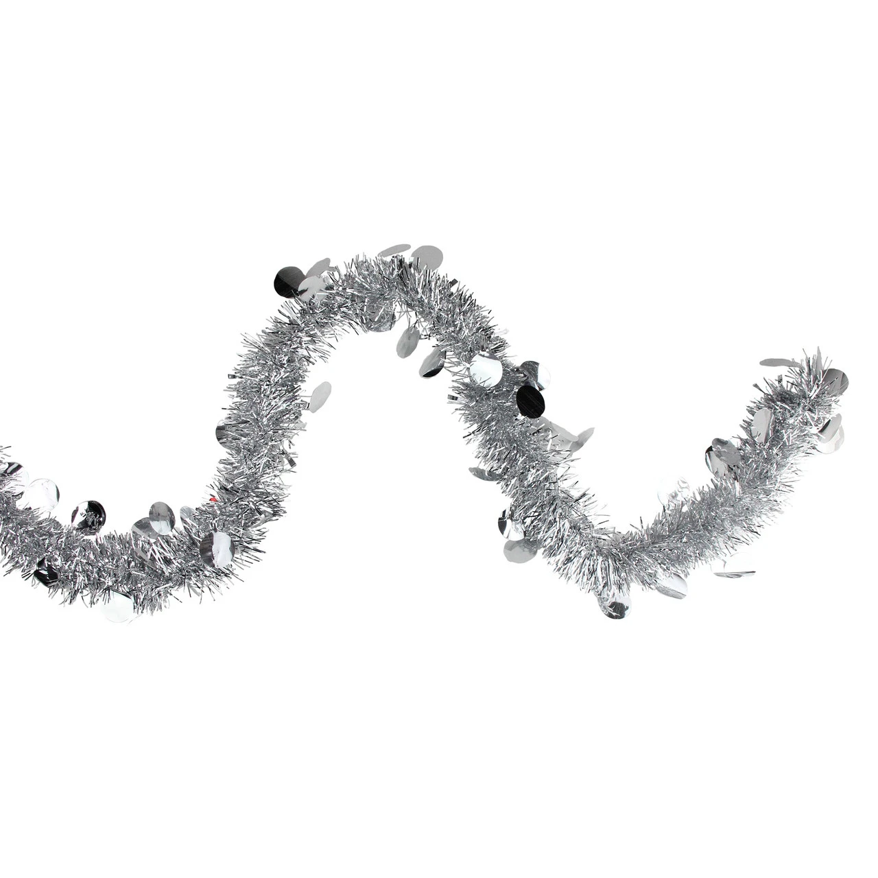 50' X 2.5" Silver Shiny Tinsel Artificial Christmas Garland - Unlit - Image 3
