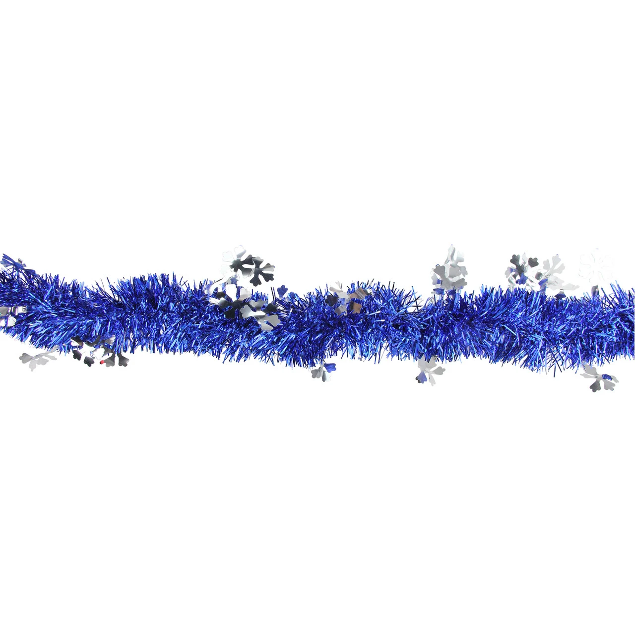 50' Lavish Blue And Silver Snowflakes Christmas Tinsel Garland - Unlit - Image 2