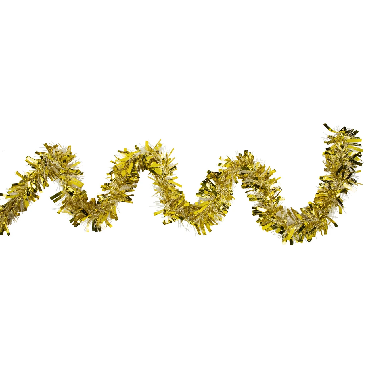 50' X 4' Gold And Snowblush Wide Cut Tinsel Christmas Garland - Unlit