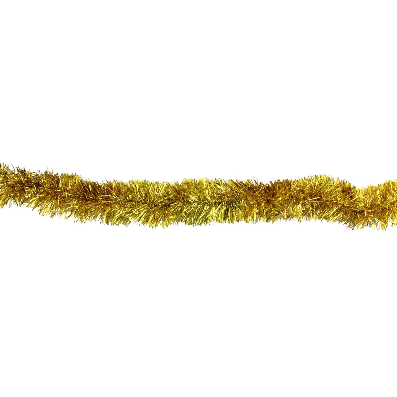 50' X 2.5" Deep Gold Christmas Foil Tinsel Garland - Unlit - Image 2