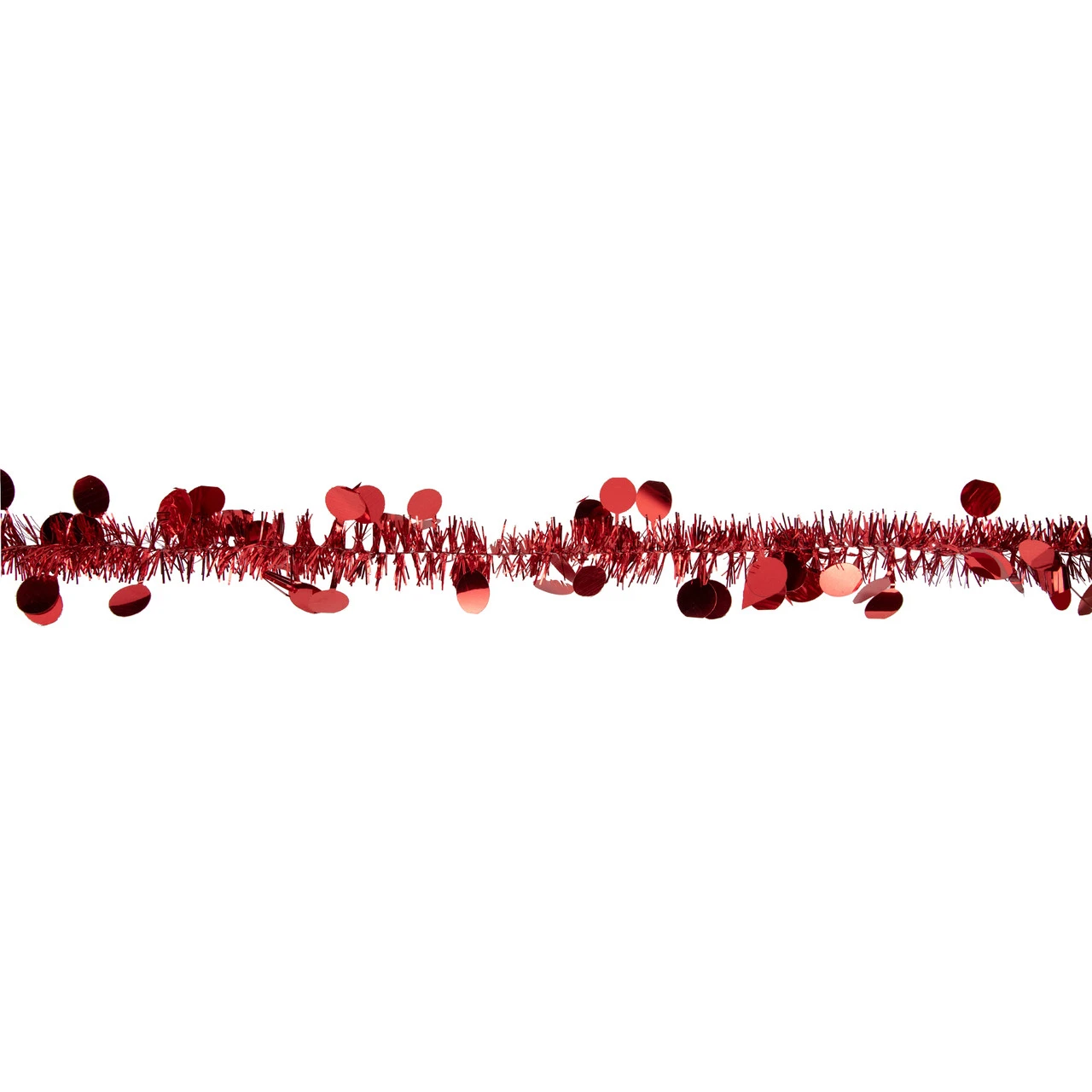 50' X 1.5" Red Tinsel Christmas Garland With Polka Dots - Unlit - Image 3