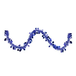 50' X 1.5" Lavish Blue Tinsel Christmas Garland With Polka Dots - Unlit