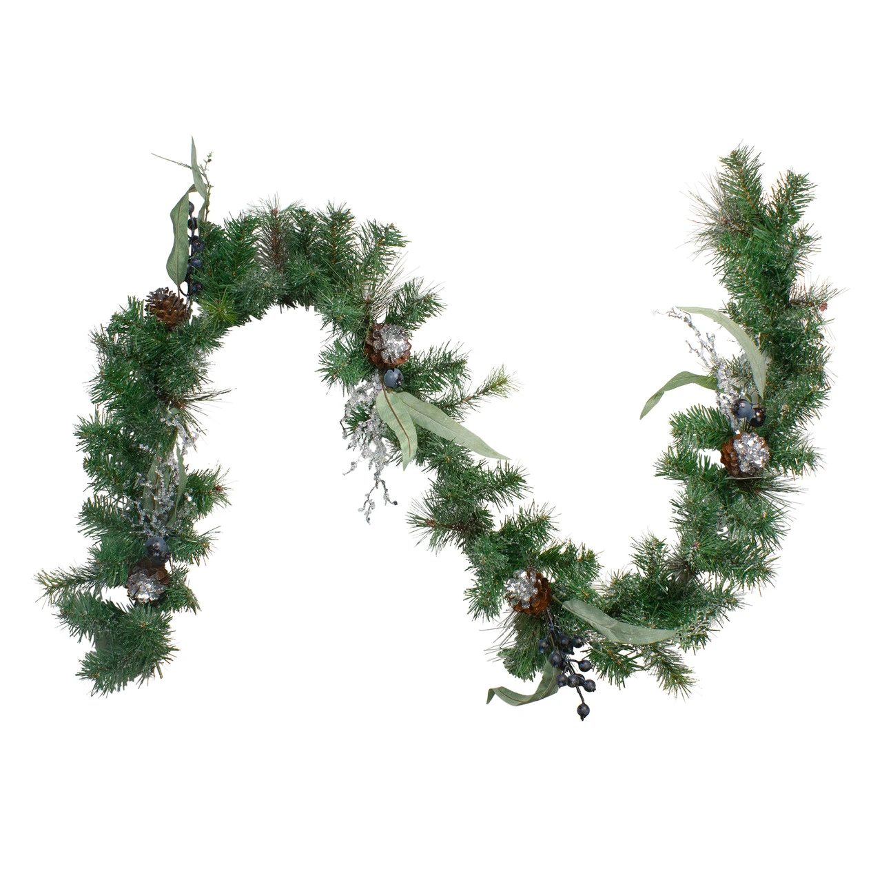 6' X 12" Pine And Blueberries Artificial Christmas Garland - Unlit