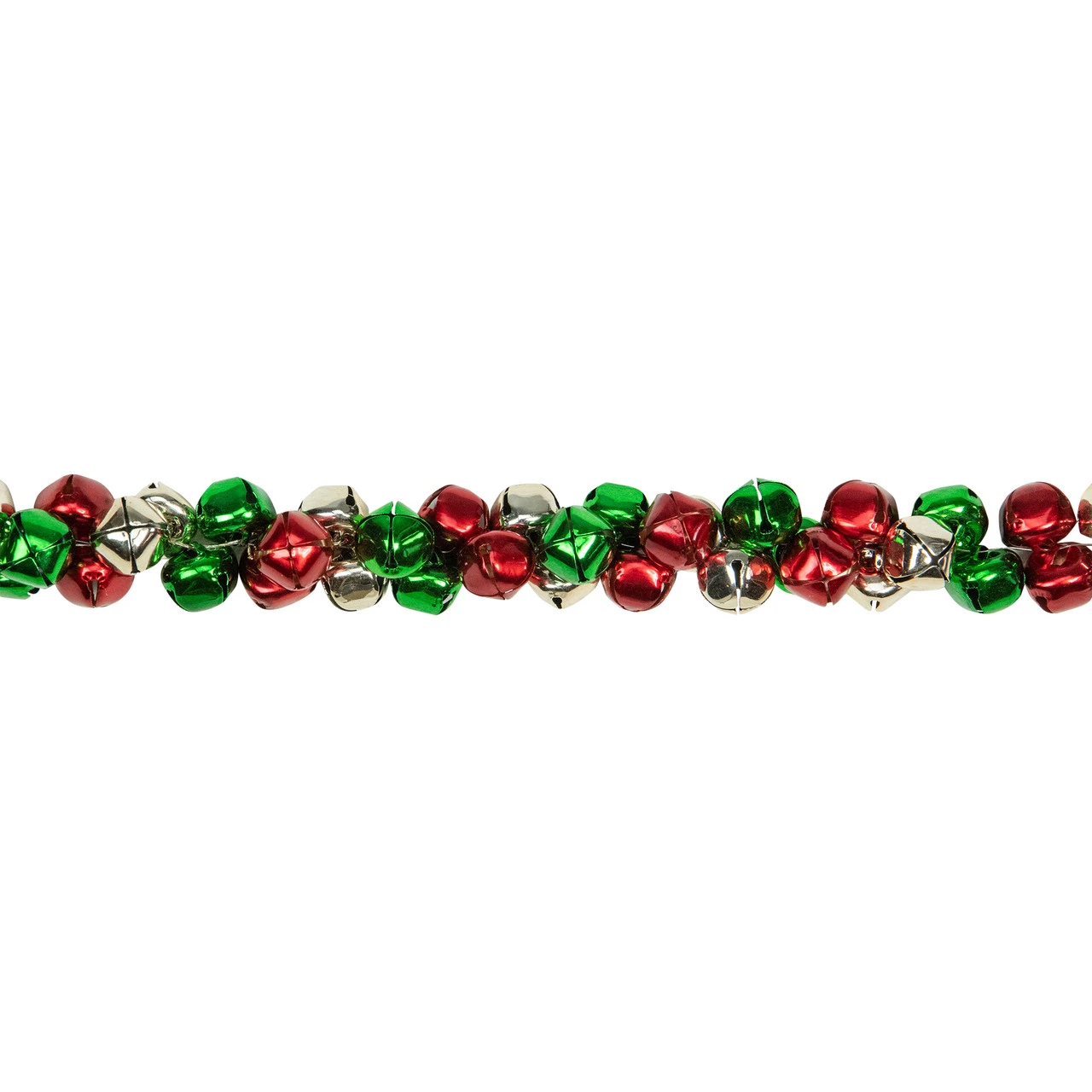5' Red, Green And Gold Jingle Bell Christmas Garland - Image 2