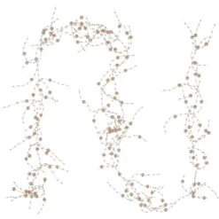 5' X 2" Metallic Rose Gold Beaded Christmas Garland- Unlit