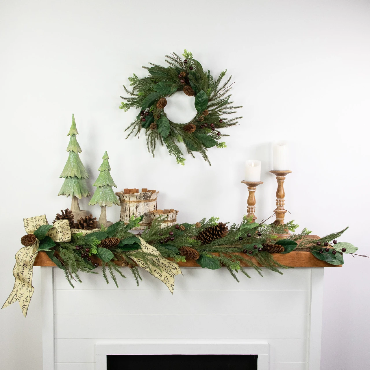 6' Mixed Foliage With Pine Cones And Berries Christmas Garland, Unlit - Image 8