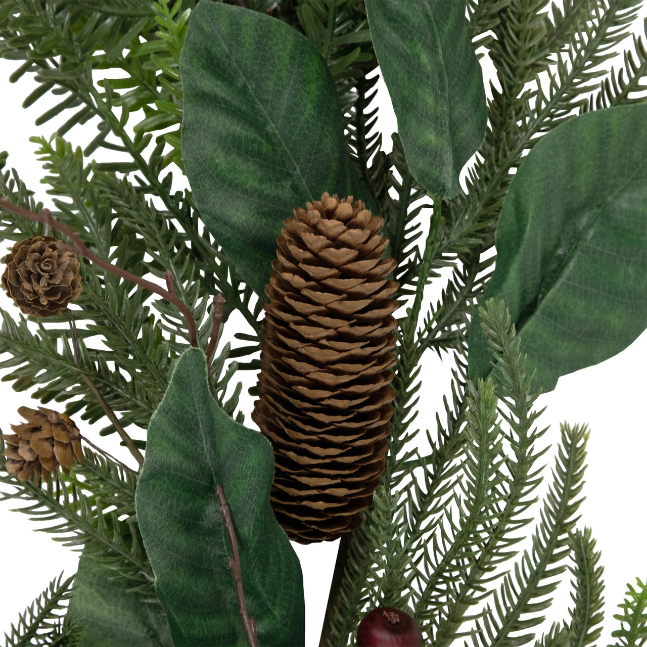 6' Mixed Foliage With Pine Cones And Berries Christmas Garland, Unlit - Image 5