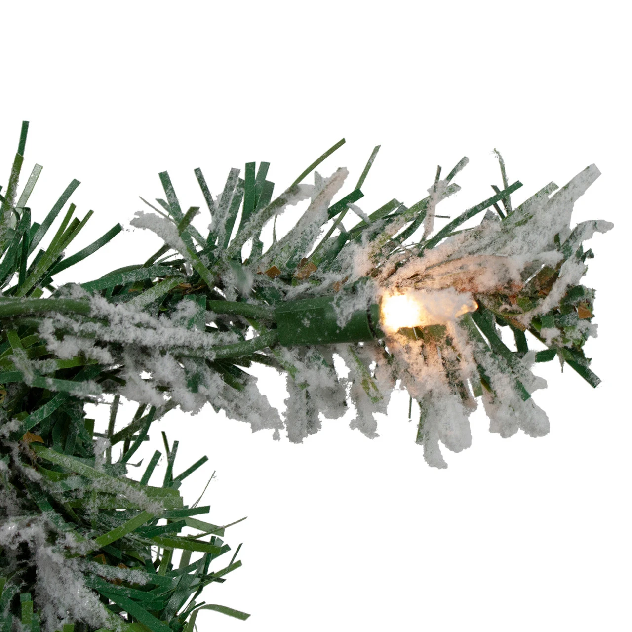 9' X 8" Pre-lit Flocked Victoria Pine Artificial Christmas Garland - Clear Lights - Image 2