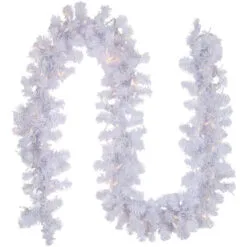 9' X 10" Pre-lit White Iridescent Mixed Pine Artificial Christmas Garland - Clear Lights