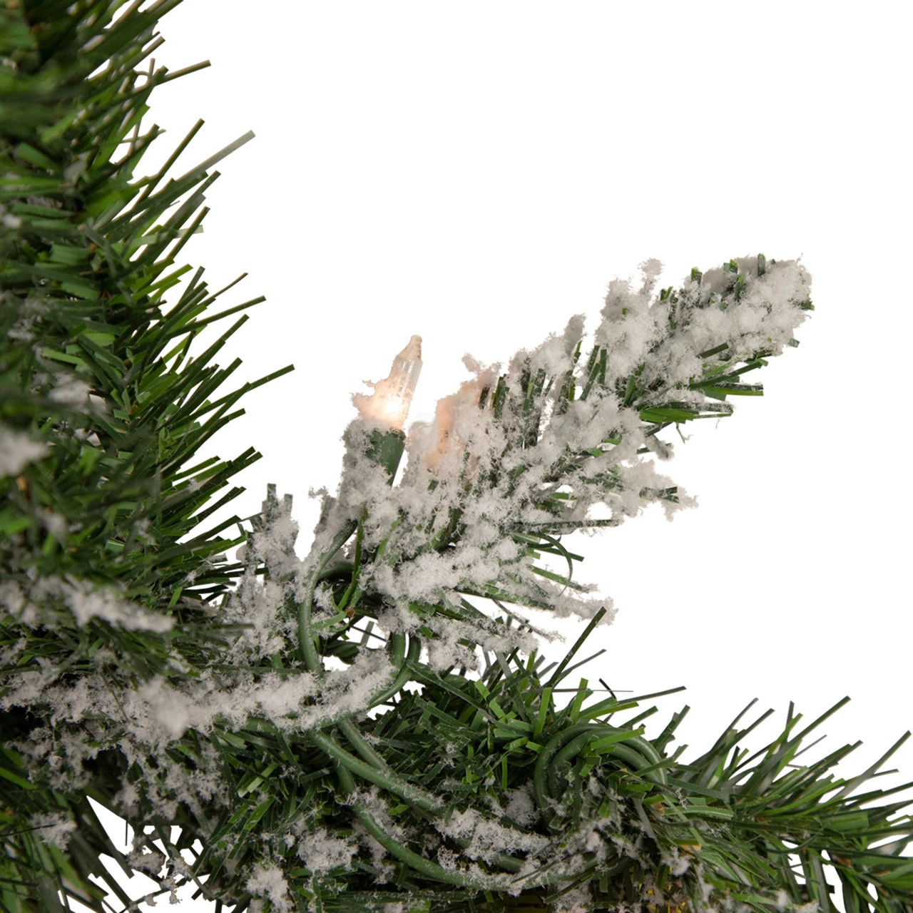 9' X 10" Pre-lit Snow Mountain Pine Artificial Christmas Garland - Clear Lights - Image 3