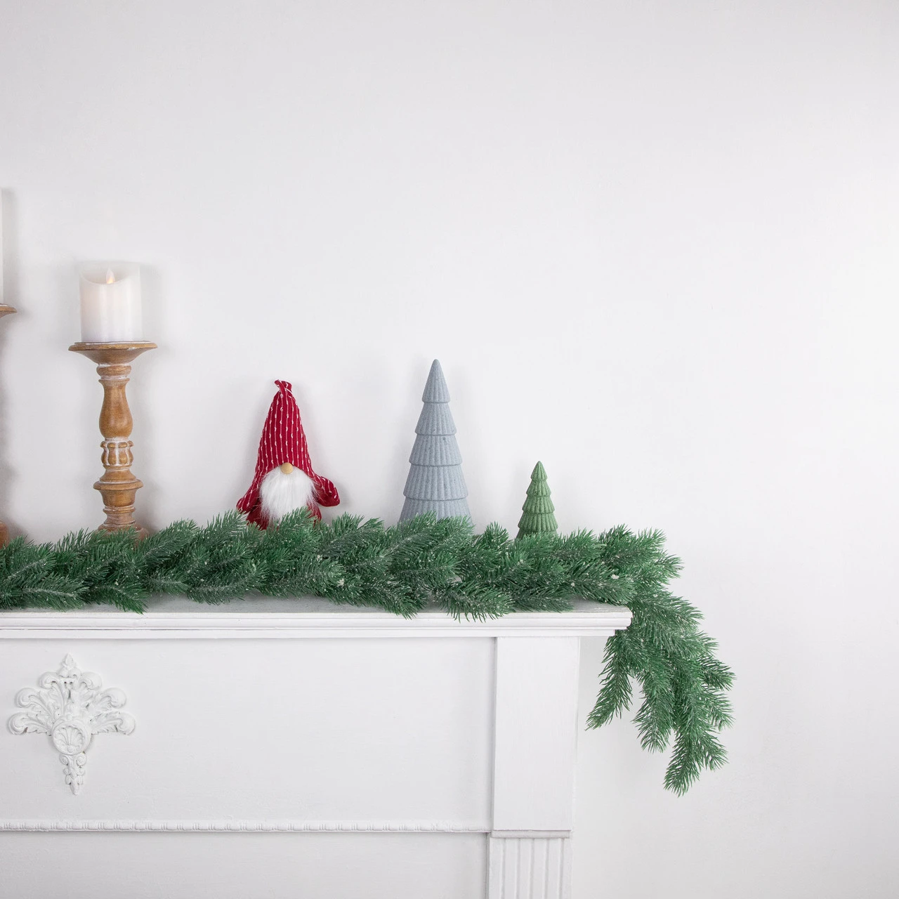 6' X 7" Frosted And Dusted Green Pine Artificial Christmas Garland - Unlit - Image 3