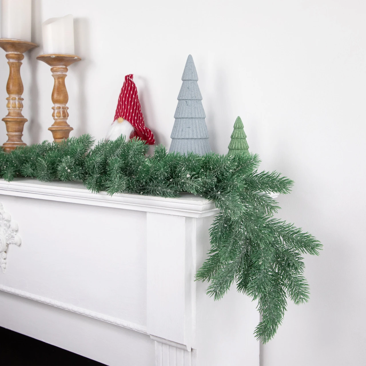 6' X 7" Frosted And Dusted Green Pine Artificial Christmas Garland - Unlit - Image 2