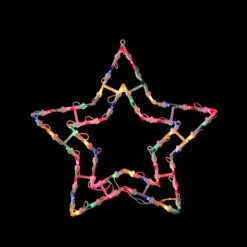 16" Multi-Color Lighted Star Christmas Window Silhouette Decoration