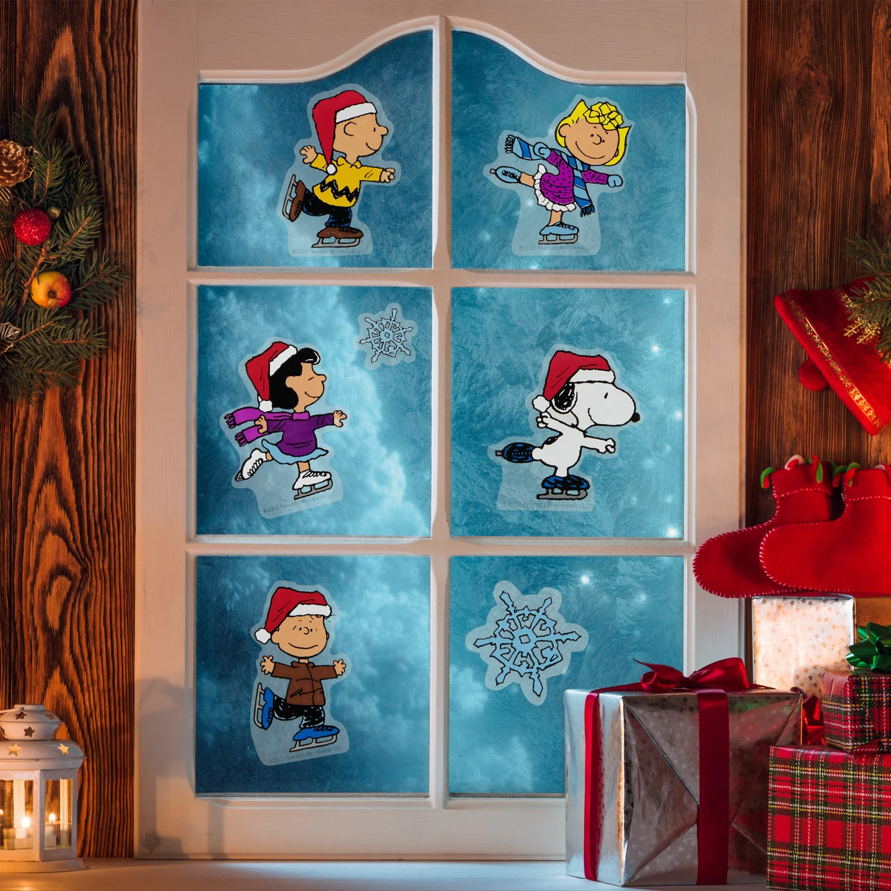 8-Piece Peanuts Christmas Nativity Double Sided Window Cling Decorations - Image 2