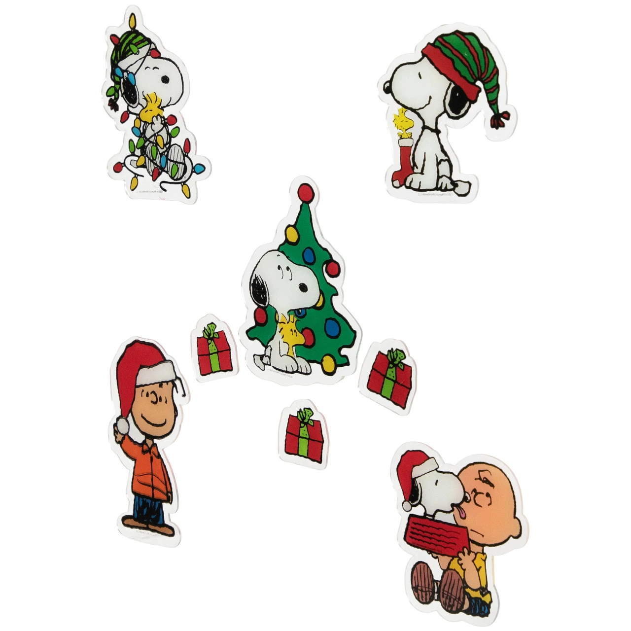 8-Piece Peanuts Snoopy And Charlie Brown Christmas Window Clings - Image 5