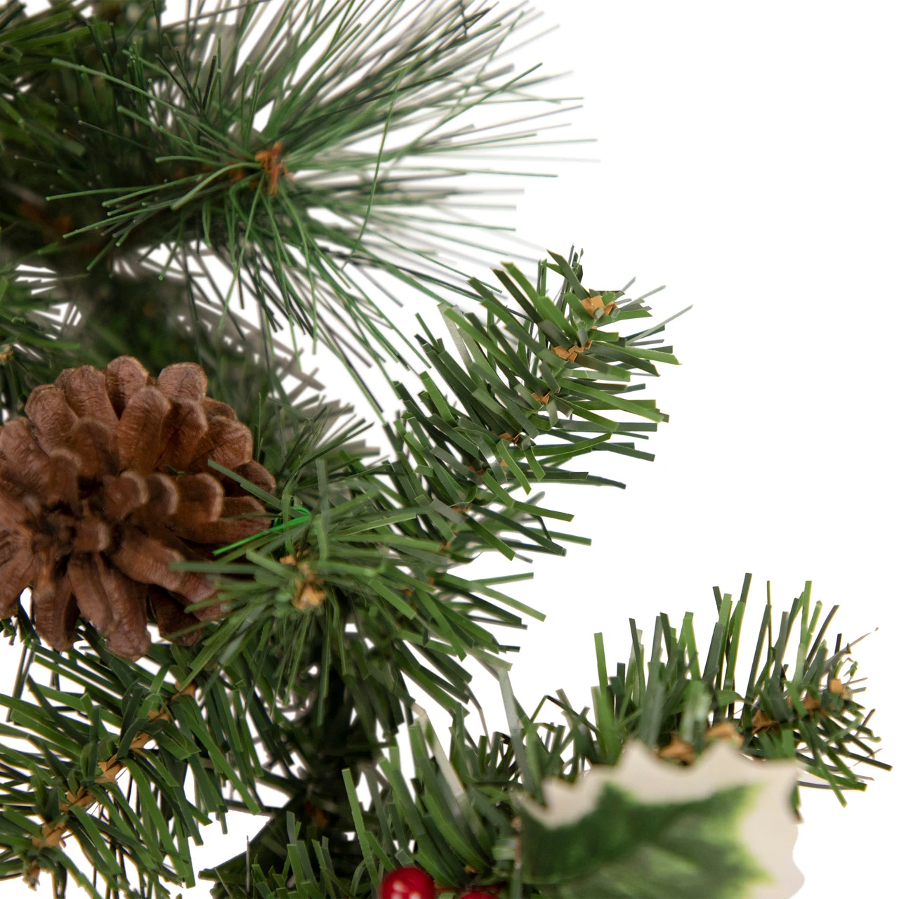 6' X 8" Pre-Decorated Holly Berry, Pine Cone, And Ball Artificial Christmas Garland, Unlit - Image 3