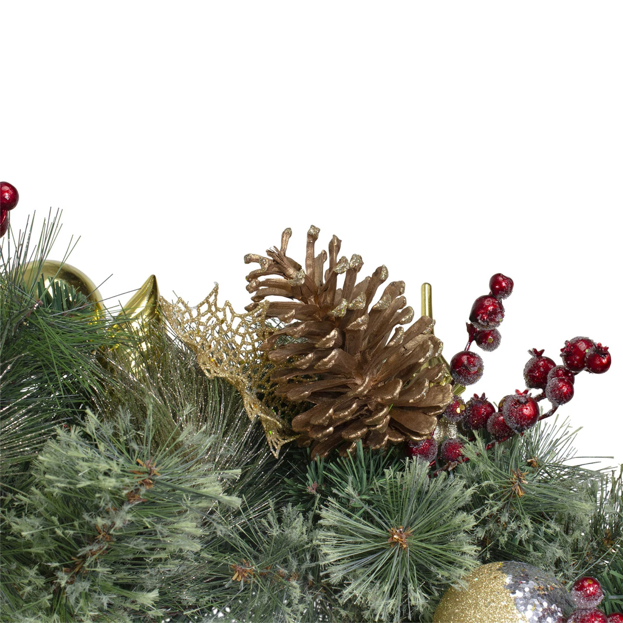 6' X 1" Foliage Pinecones And Berries Artificial Christmas Garland - Unlit - Image 3