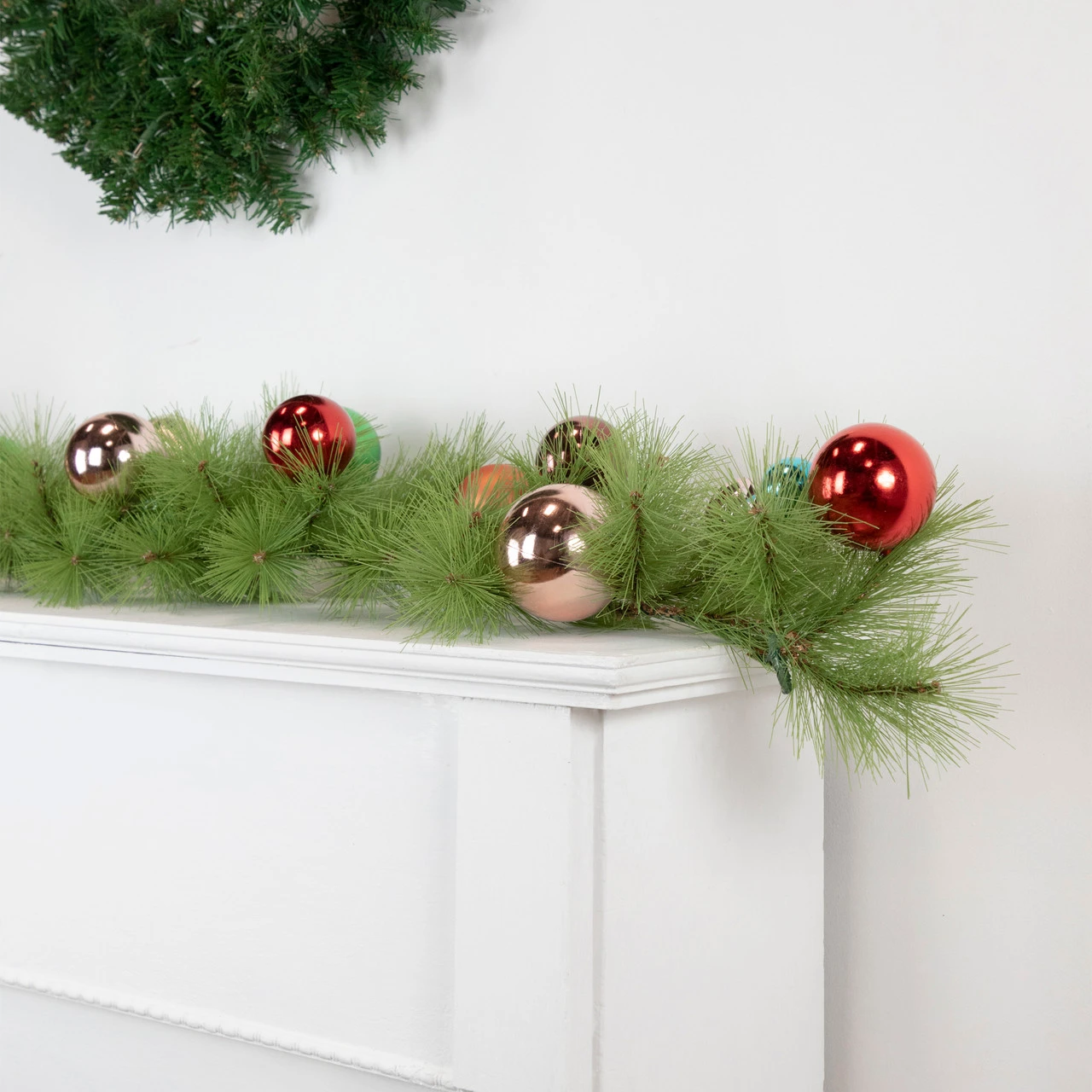 6' X 9" Multi-Colored Ornament And Long Needle Pine Artificial Christmas Garland, Unlit - Image 2