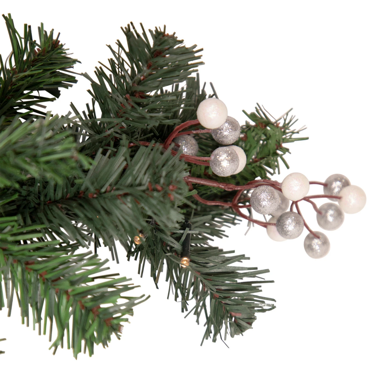 6' X 10" Pre-Lit Decorated Green Pine Artificial Christmas Garland, Warm White LED Lights - Image 3