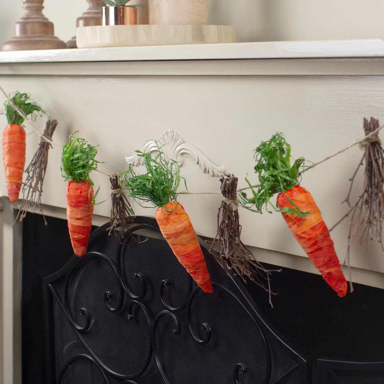 3.25' Carrots And Twigs Artificial Easter Garland - Image 2