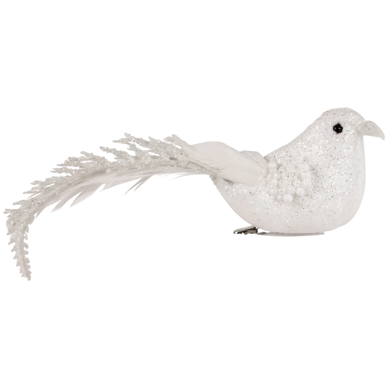 Set Of 3 Glittered Pink, White And Champagne Bird Christmas Ornament With Clip, 6.5" - Image 5