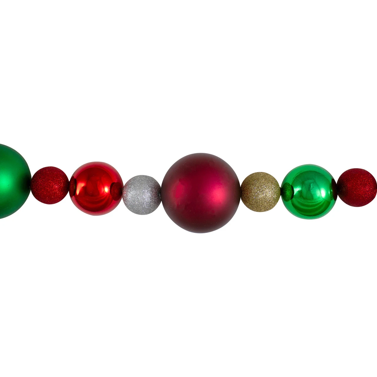 6' Traditional Colored Shatterproof Ball Artificial Christmas Garland - Unlit - Image 3