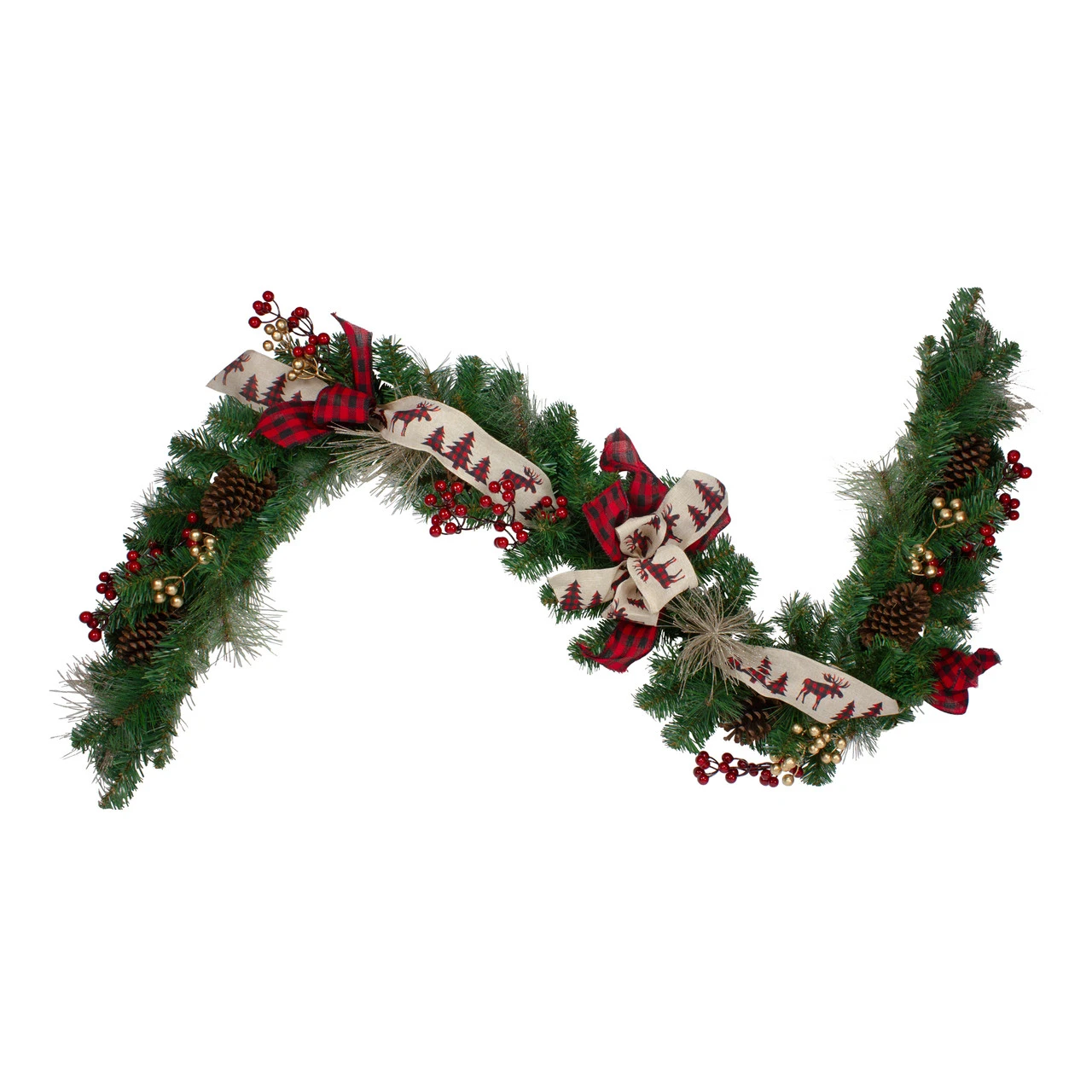 6' X 12" Bows And Berries Artificial Christmas Garland - Unlit