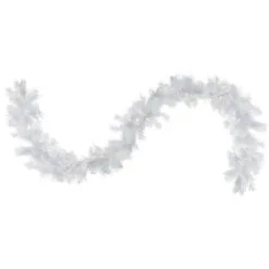 9' X 10" Pre-Lit Vermont White Pine Artificial Christmas Garland, Clear Lights