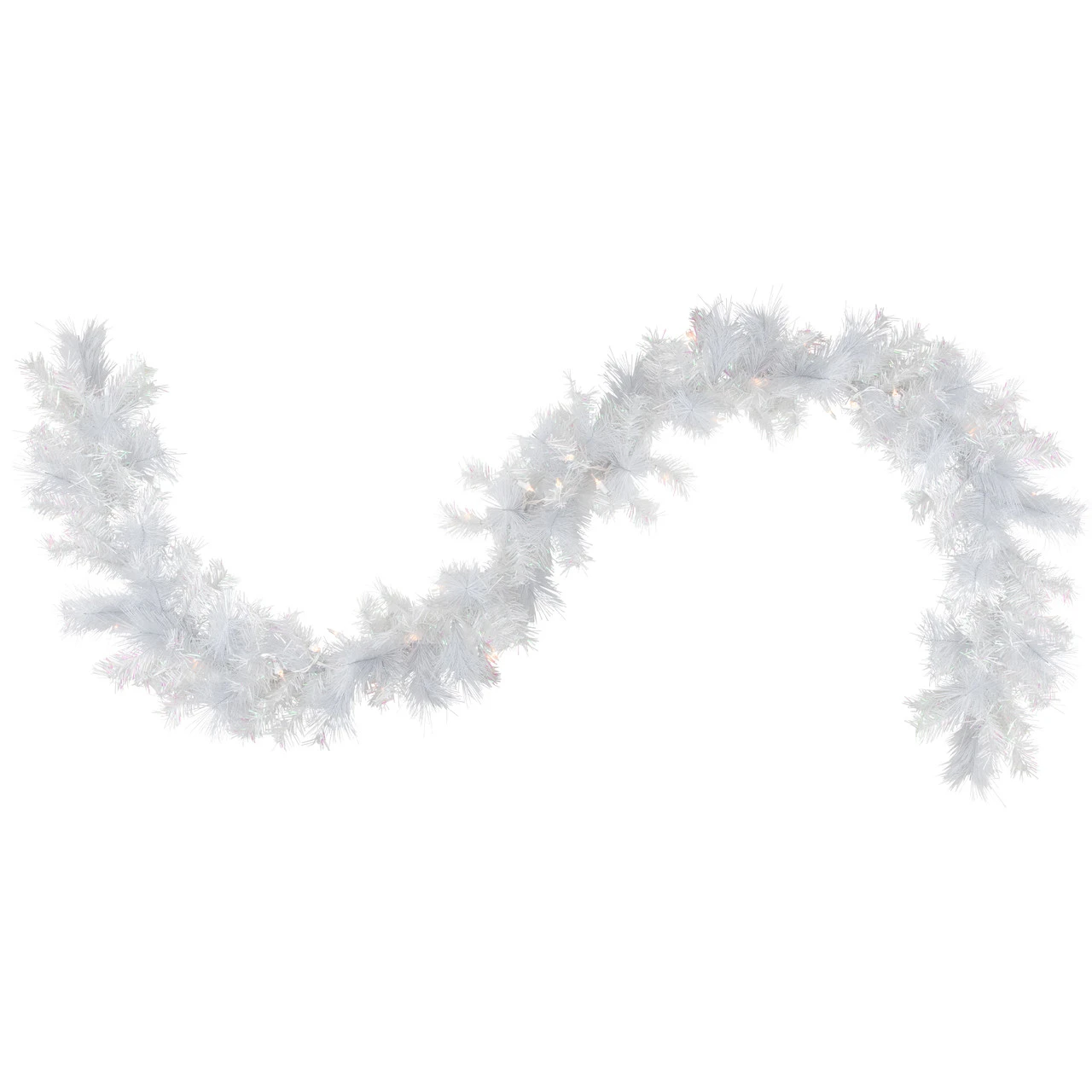 9' X 10" Pre-Lit Vermont White Pine Artificial Christmas Garland, Clear Lights