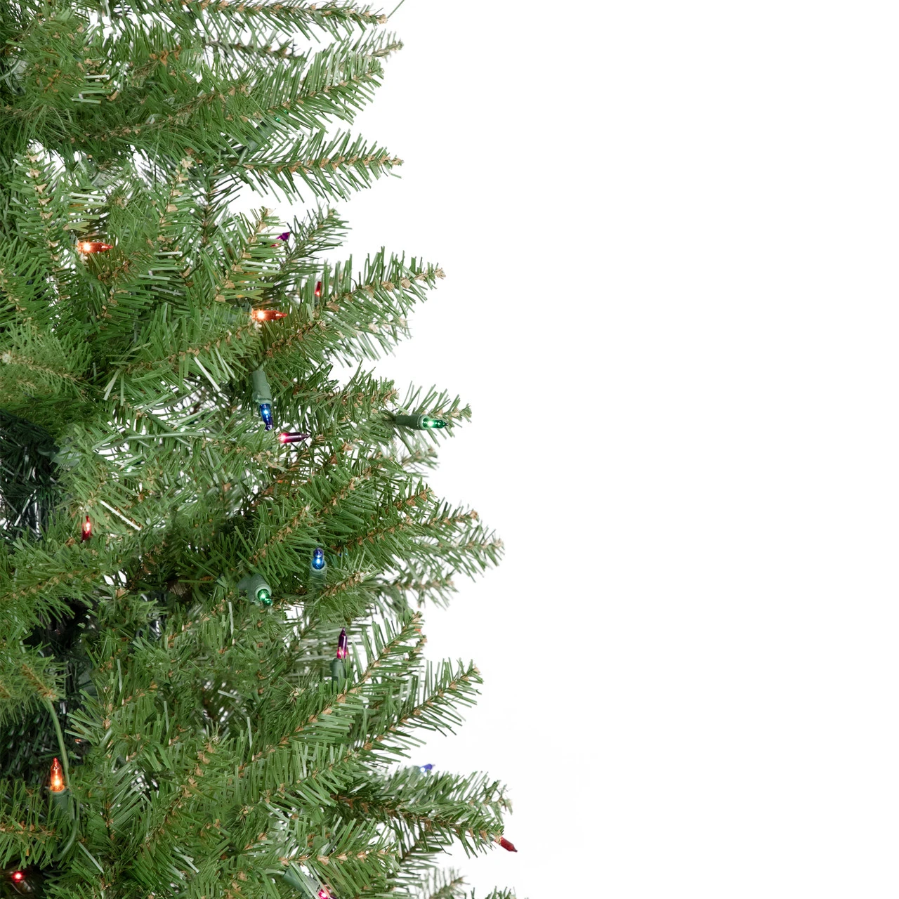 6.5' Pre-Lit Silver Lake Fir Pencil Artificial Christmas Tree, Multi Lights - Image 4