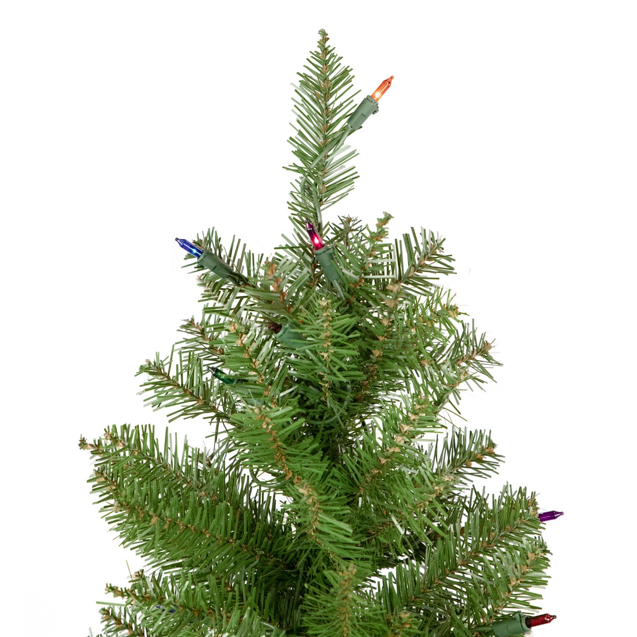 6.5' Pre-Lit Silver Lake Fir Pencil Artificial Christmas Tree, Multi Lights - Image 5