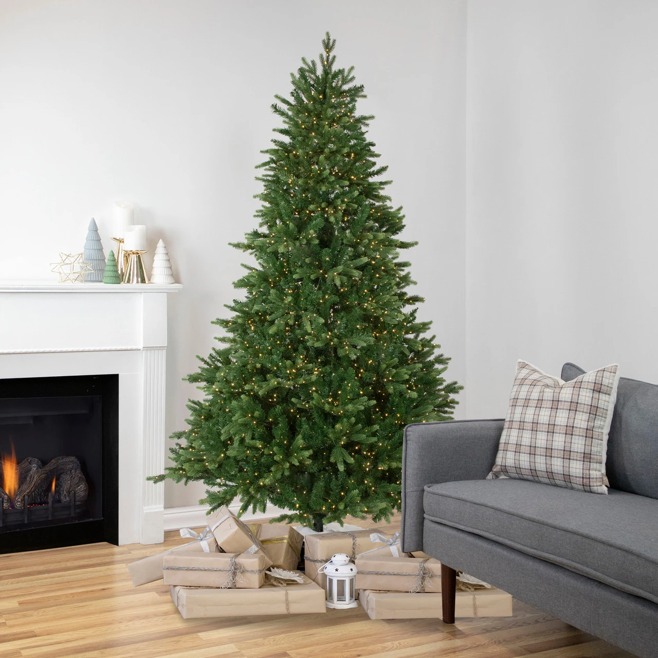 7.5' Pre-Lit Full Riverton Fir Artificial Christmas Tree, Warm White Lights - Image 2
