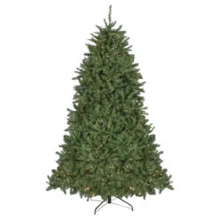 7.5' Pre-Lit Rockwood Pine Artificial Christmas Tree, Clear LED Lights