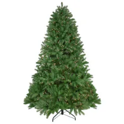 6.5' Pre-Lit Full Sierra Noble Fir Artificial Christmas Tree, Clear Lights