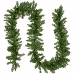 9' X 10" Pre-Lit Rockwood Pine Artificial Christmas Garland, Clear Lights