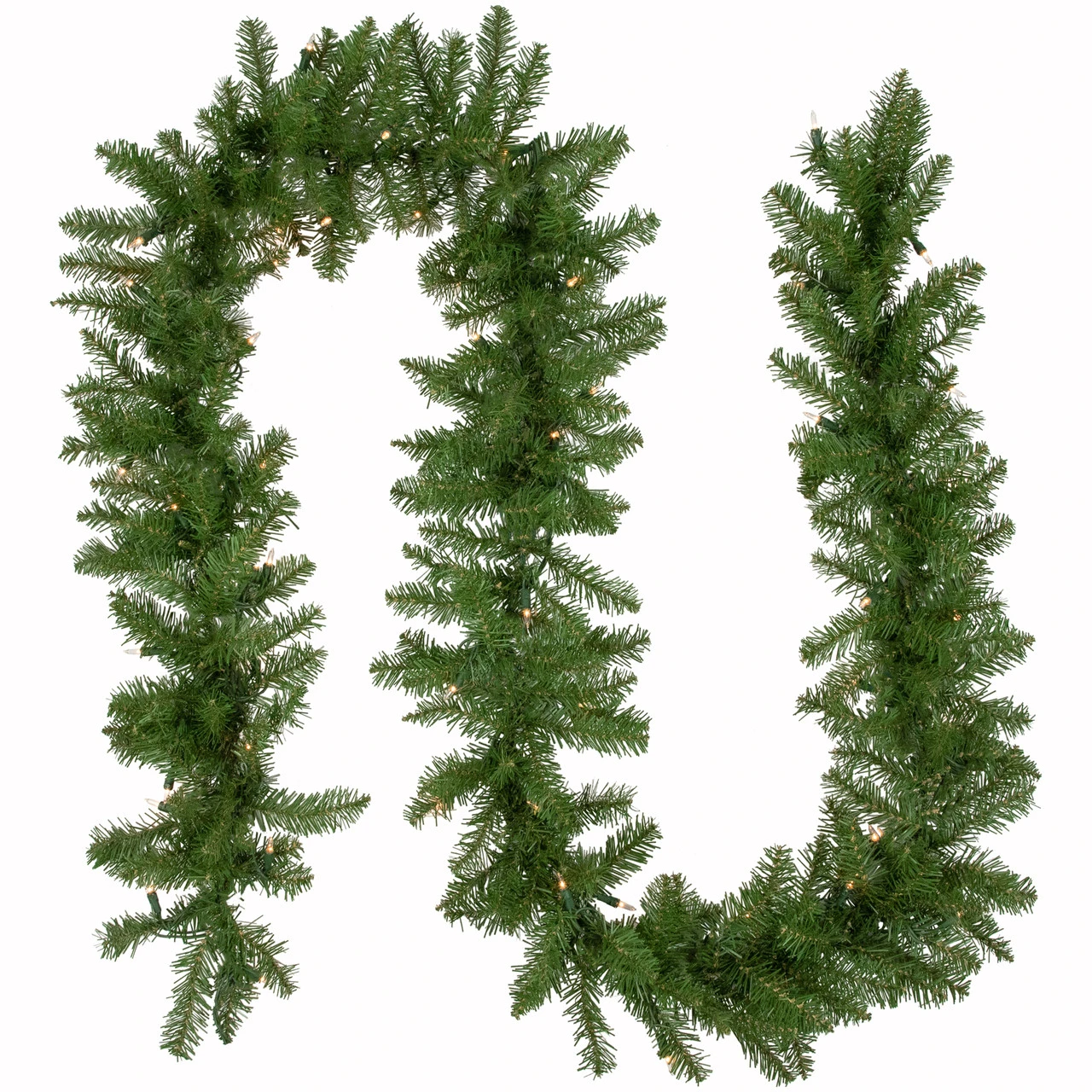 9' X 10" Pre-Lit Rockwood Pine Artificial Christmas Garland, Clear Lights