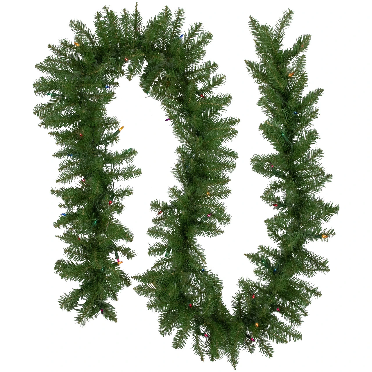 9' X 10 Pre-Lit Rockwood Pine Artificial Christmas Garland, Multi Lights