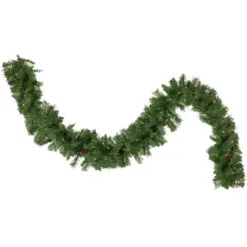 50' X 12" Pre-Lit Black River Pine Artificial Christmas Garland, Warm White LED Lights