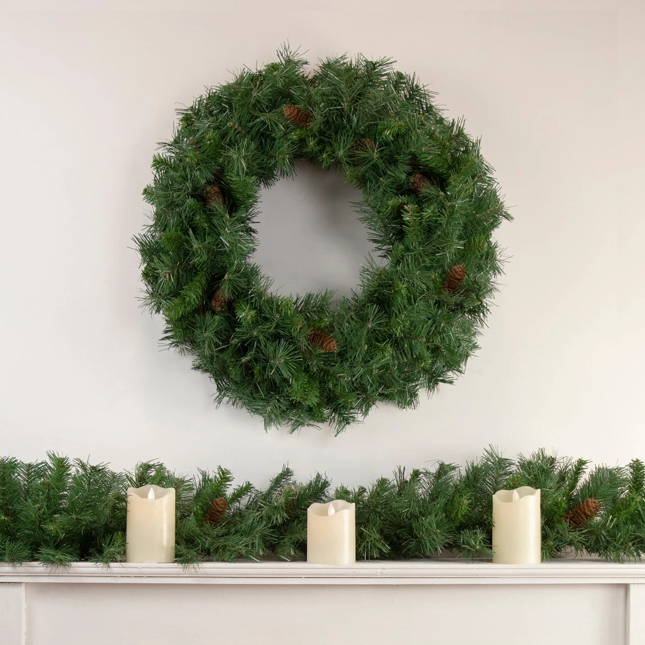9' X 14" Black River Pine With Pine Cones Artificial Christmas Garland, Unlit - Image 2