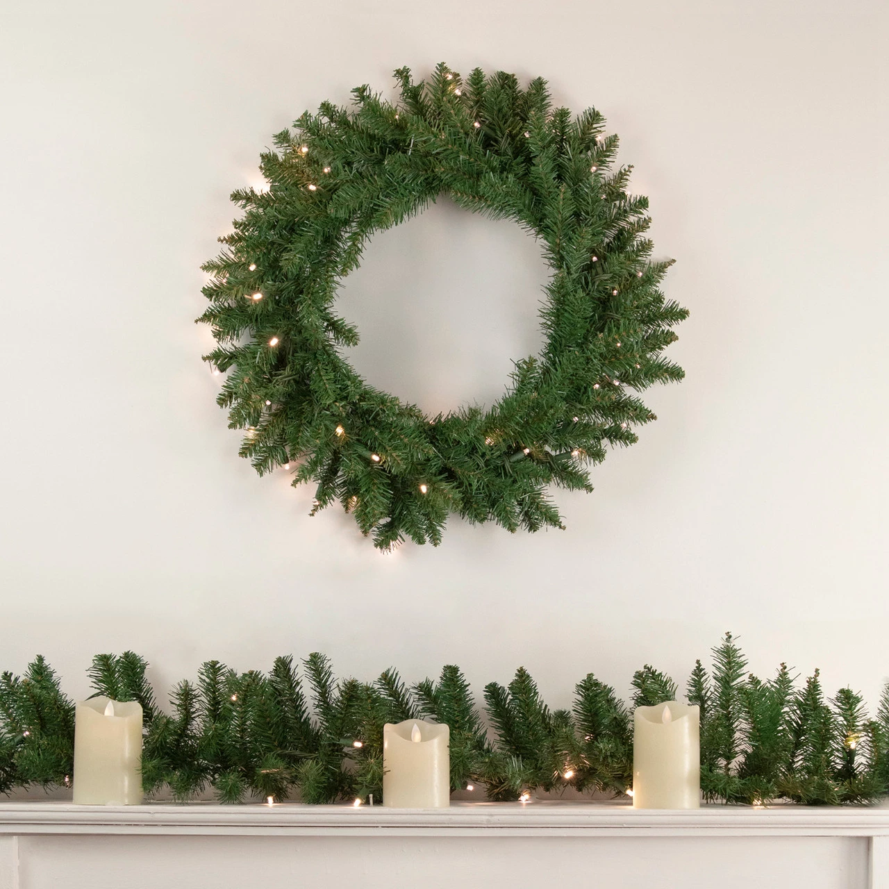 9' X 12" Pre-Lit Winona Fir Artificial Christmas Garland, Warm White LED Lights - Image 2