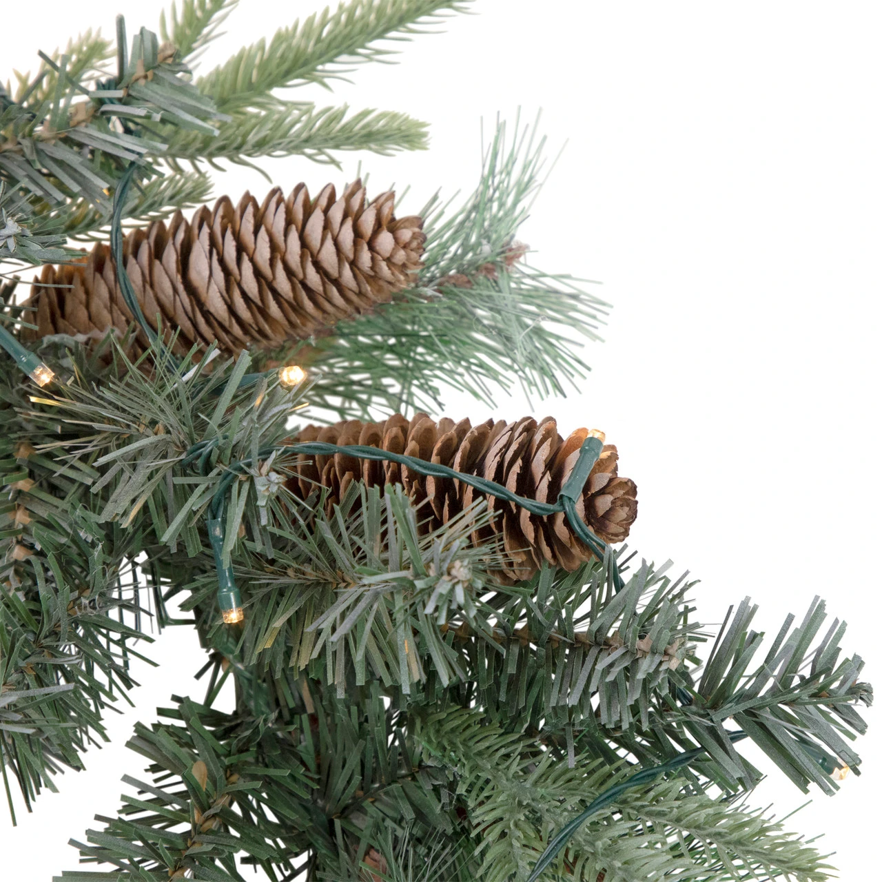 6' X 9" Pre-Lit Decorated Mixed Pine And Pine Cone Artificial Christmas Garland - Image 3